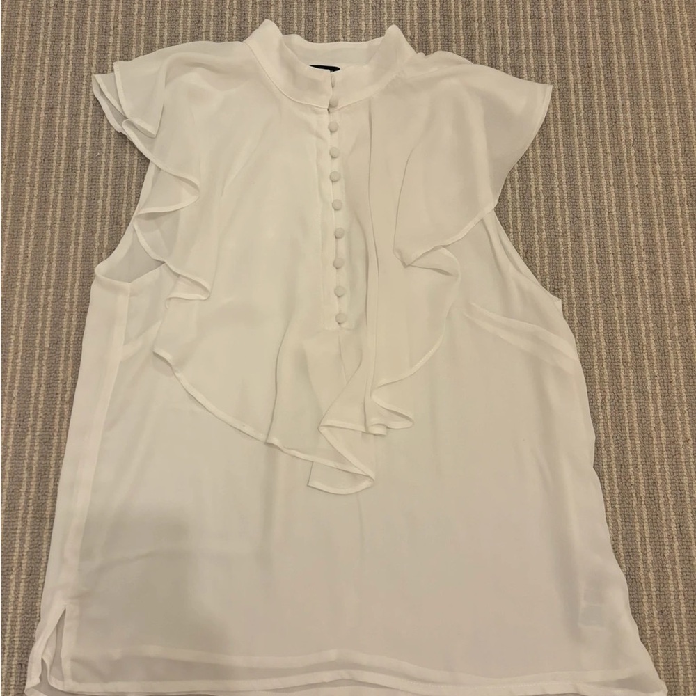 Elegant White Ruffled Women's Top